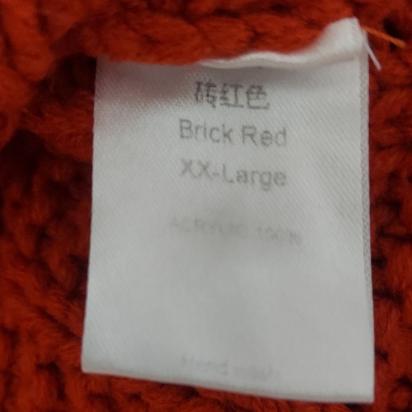 Cozy Cable Knit Sweater in Brick Red Size XXL - Picture 6 of 7